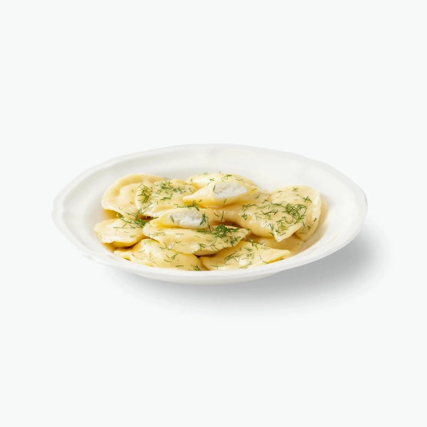 Vareniki with salty quark filling, handmade