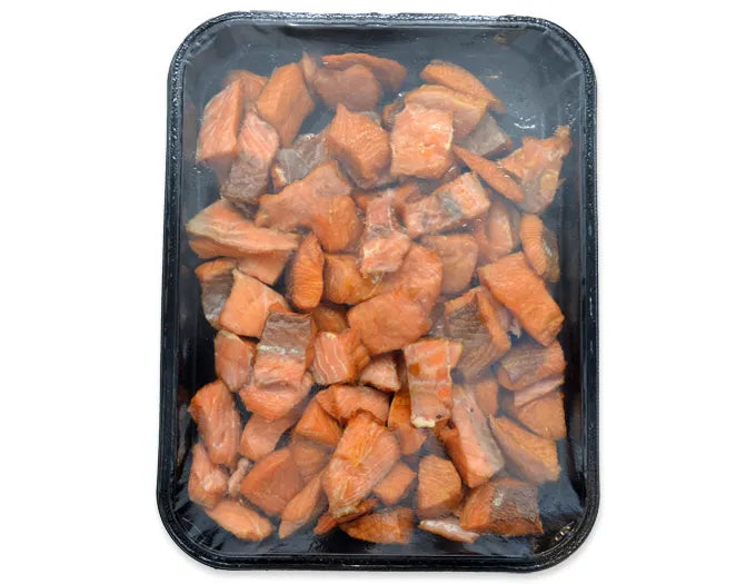 Lachs Stücke heiβ geräuchert