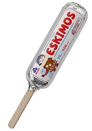 Eskimo-Eis mit Vanillegeschmack und Schokoglasur