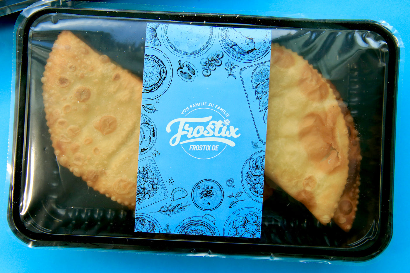 Chebureki "quark cheese with herbs", fried