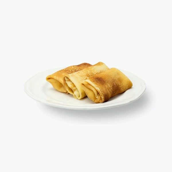 Blinis with apple-cinnamon filling, handmade