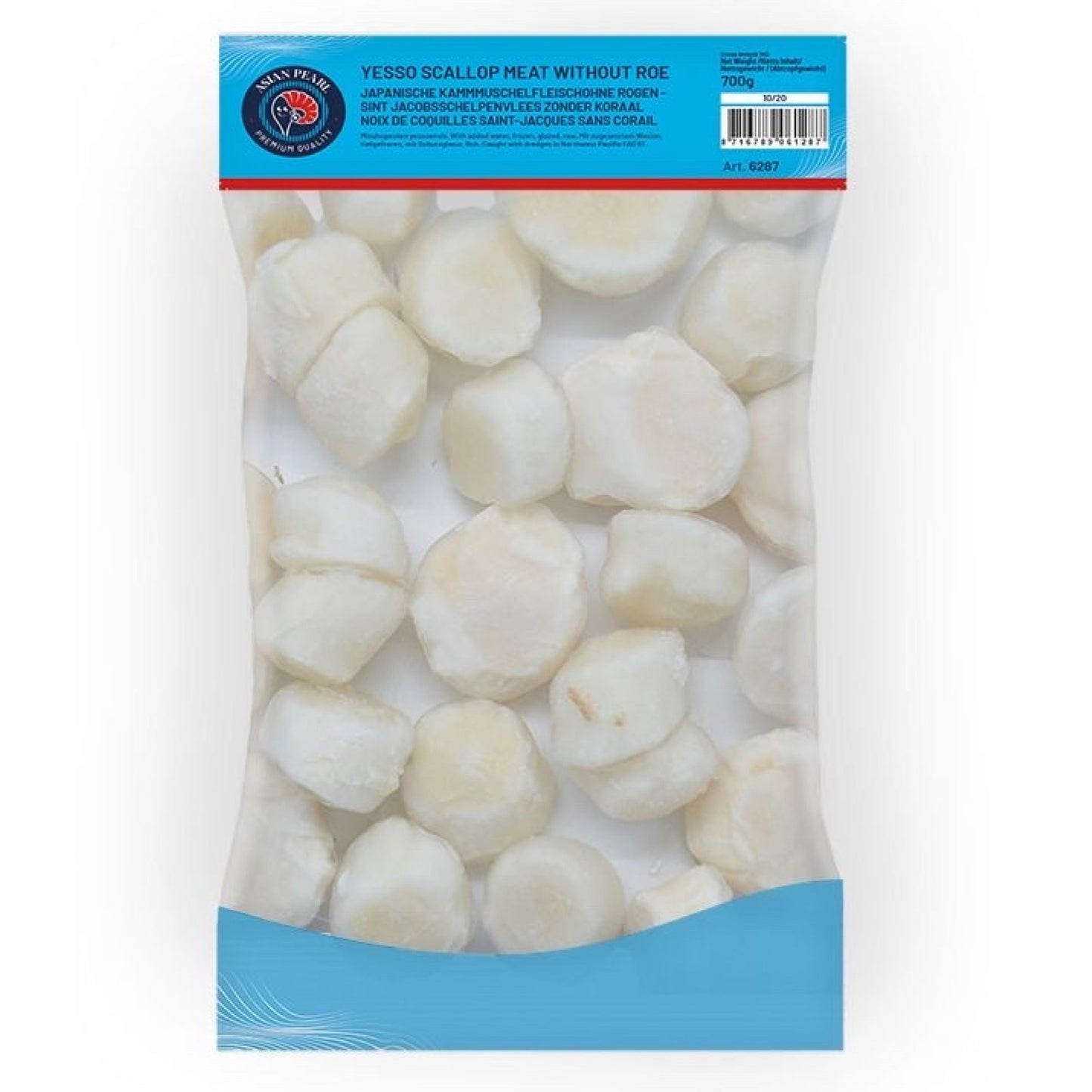 Japanisches Kammmuschelfleisch, roh, ohne Rogen, 10/20