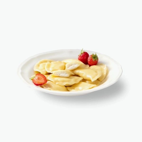 Vareniki with sweet quark filling, handmade