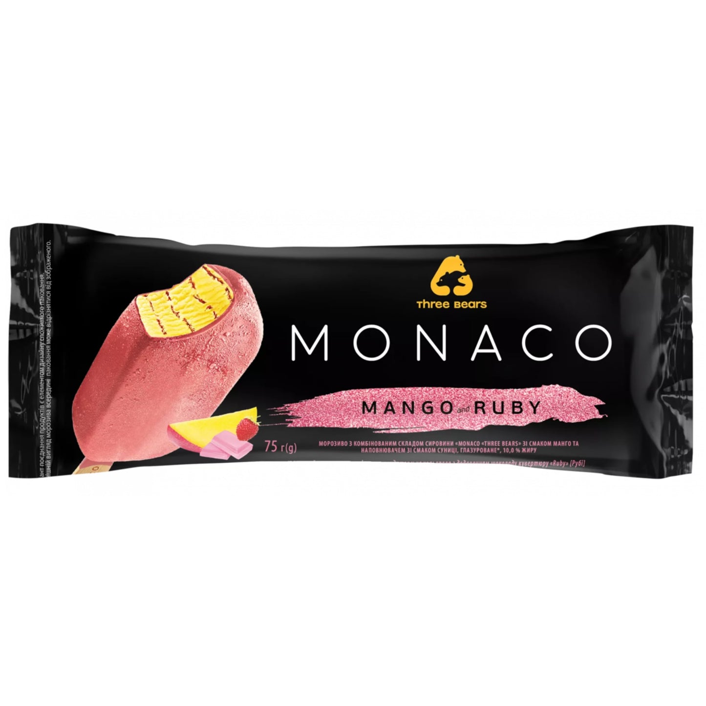 Eis mit Mango- und Walderdbeer-Aroma in Fettglasur