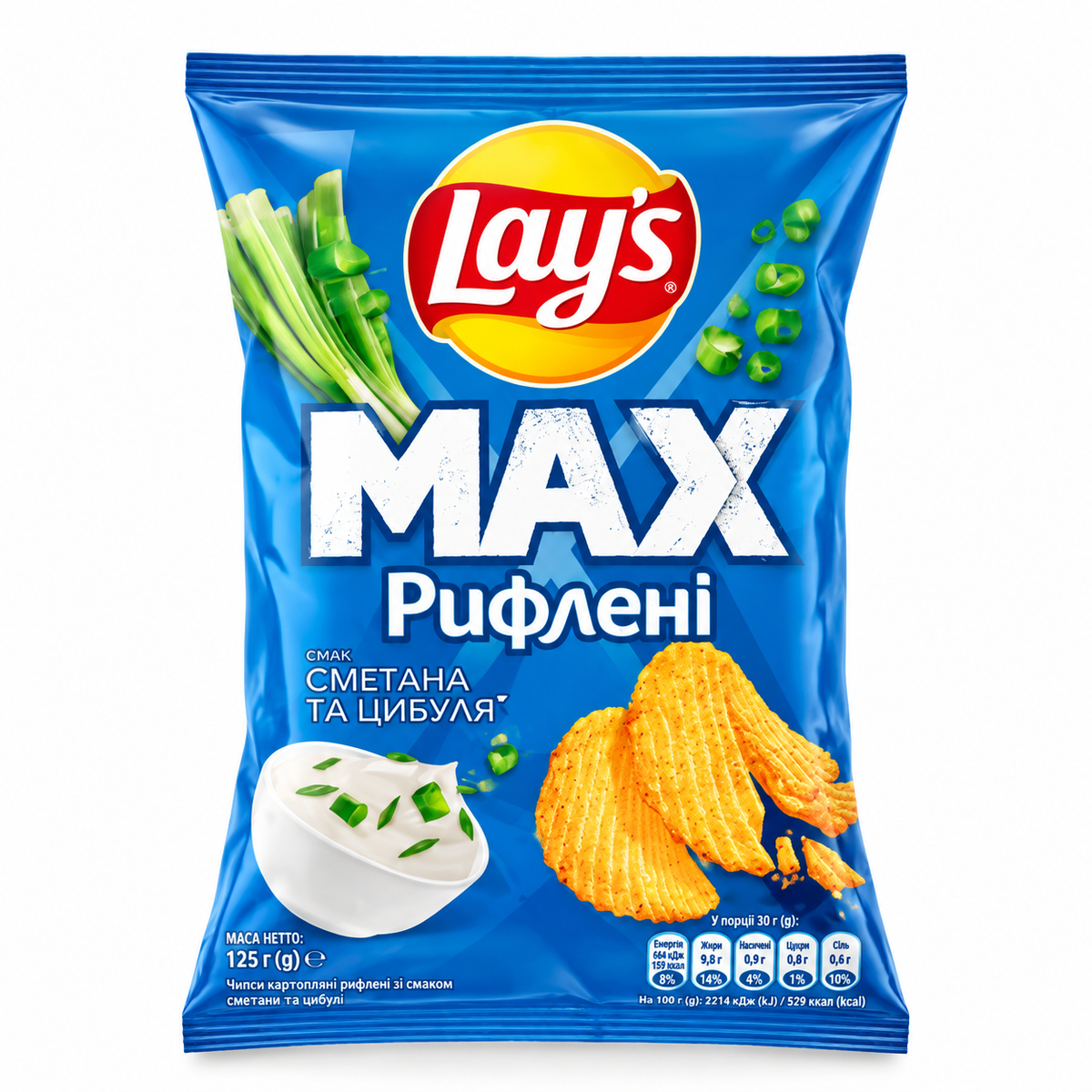 Lays Kartoffelchips mit Sauerrahm und Frühlingszwiebel Geschmack