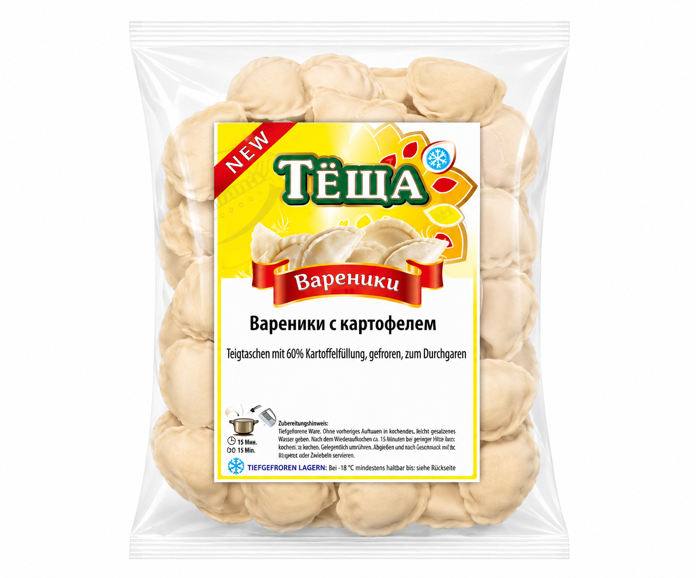 Lackmann Wareniki mit Kartoffel und gebratenen Zwiebeln