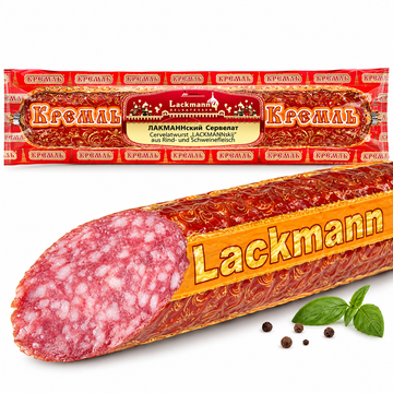 Cervelatwurst „Lackmannskij“ aus Rind- und Schweinefleisch, heißgegart