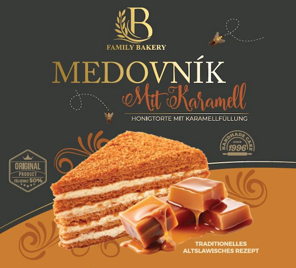 Premium Honigtorte mit Karamellfüllung – Frostix Premium Honigtorte mit Karamellfüllung – Frostix