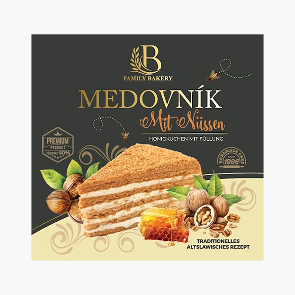 Premium Honigtorte mit Nüssen