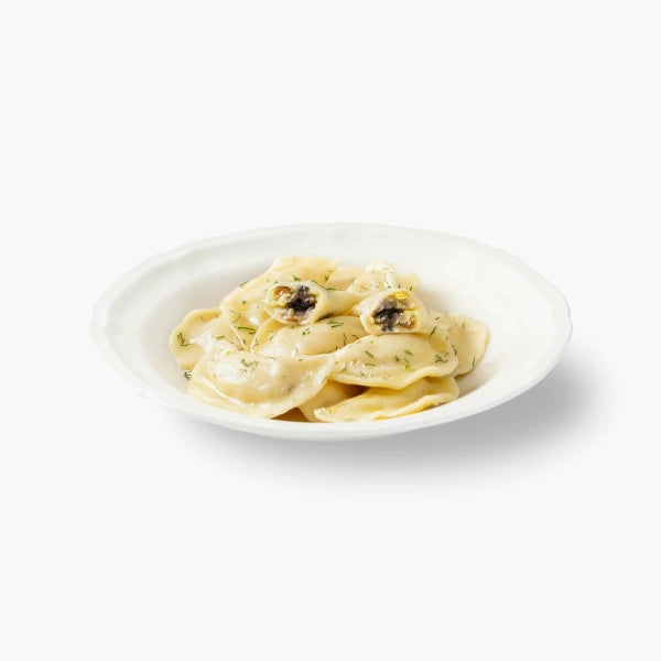 Vareniki with potatoes and chicken liver, handmade