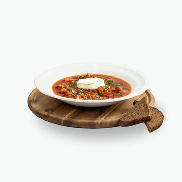 Vegan borscht with mushrooms
