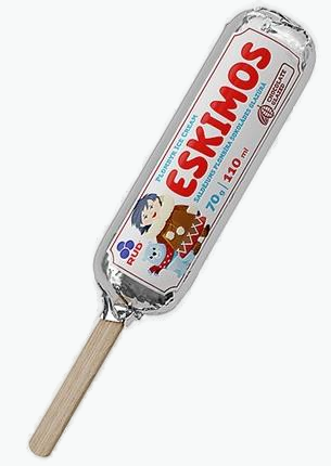 Eskimo-Eis mit Vanillegeschmack und Schokoglasur