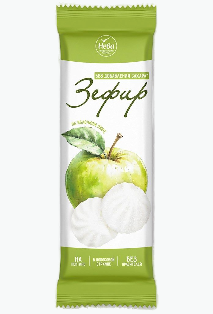 Neva Zefir ohne Zuckerzusatz mit Apfelpüree, Isomalt und Kokosraspeln