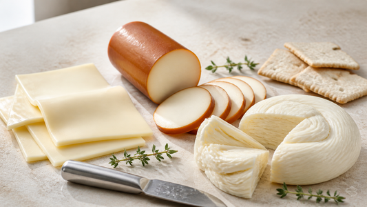 Auswahl aus Hartkäse, Schmelzkäse, Räucherkäse und Uluguni