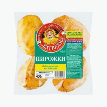 Hefeteigtaschen mit Weisskraut , gebraten