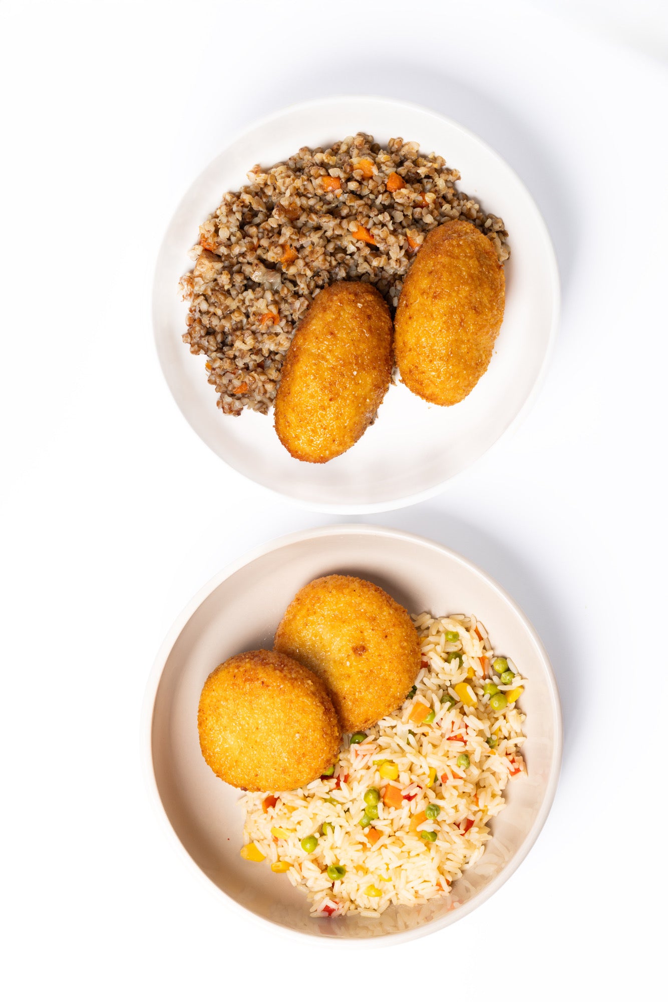 Menü: Buchweizen mit Hähnchenfrikadelle „Kiev Art“