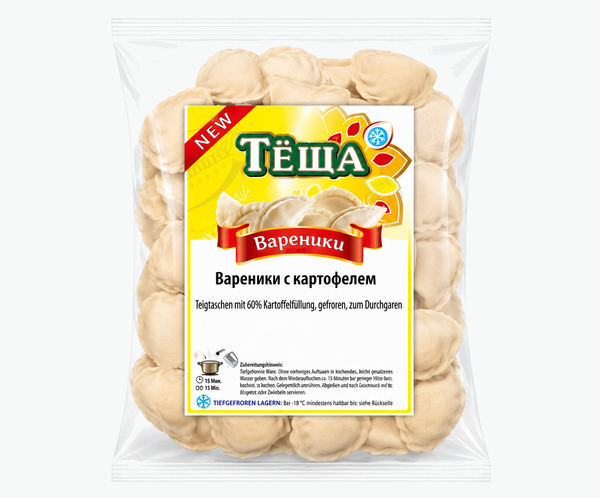 Lackmann Wareniki mit Kartoffel und gebratenen Zwiebeln