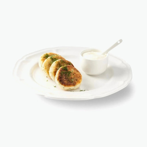 Quarkpuffer "Sirniki" mit Kräutern, gesalzen