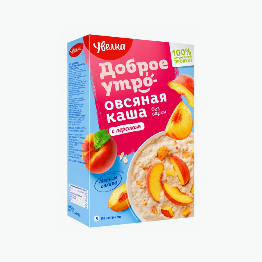 Uvelka Haferflockenbrei mit Pfirsich