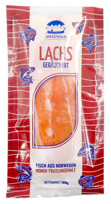 Norwegischer Lachs, geräuchert und geschnitten