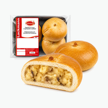 Lackmann Teigtaschen mit mit Kartoffel,-und Pilzfüllung, gebacken