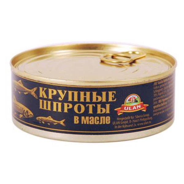 Große geräucherte Sprotten in Öl