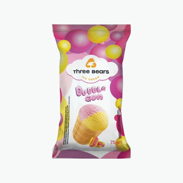 Bubble Gum Eis im Waffelbecher
