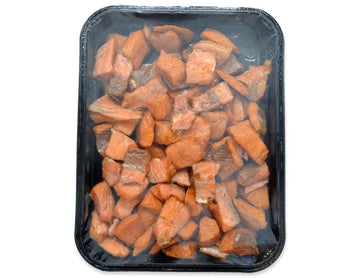 Lachs Stücke heiβ geräuchert