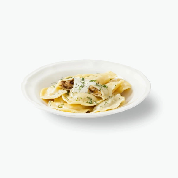 Wareniki mit gebratenem Weißkraut, handgemacht