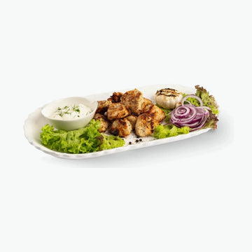 Schaschlick aus Hähnchenbrustfilet Senf-Joghurt Marinade, roh und tiefgefroren
