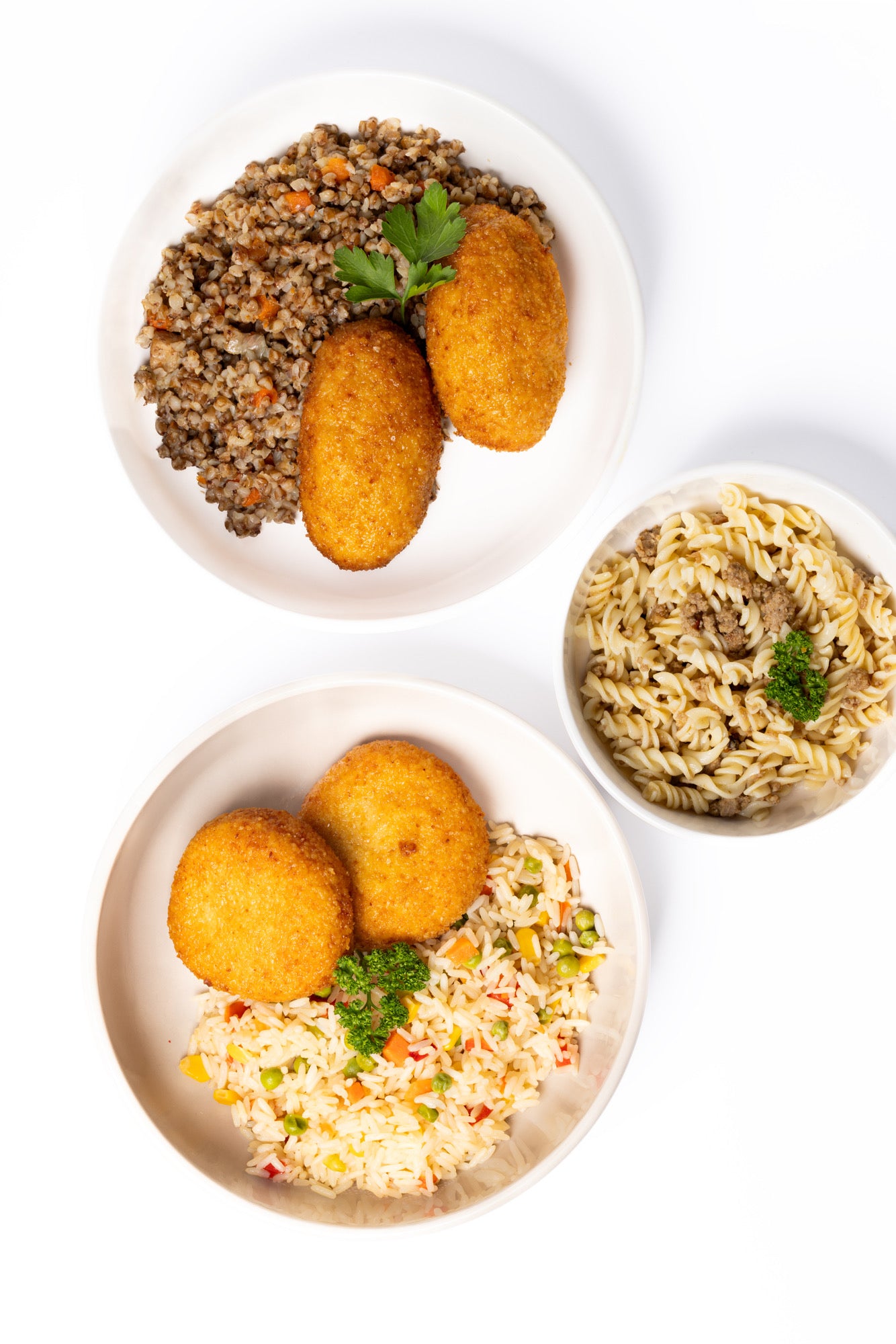 Menü: Reis mit Frikadelle aus echtem Lachsfilet