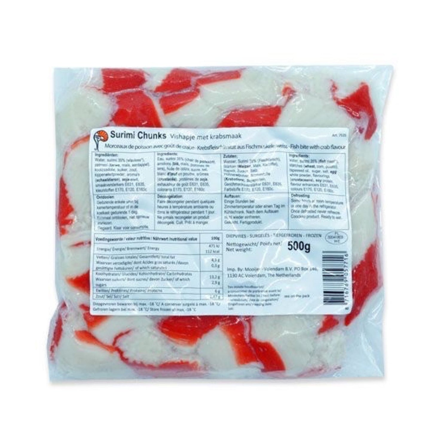 Surimi Seafood Chunks, gekocht, tiefgefroren