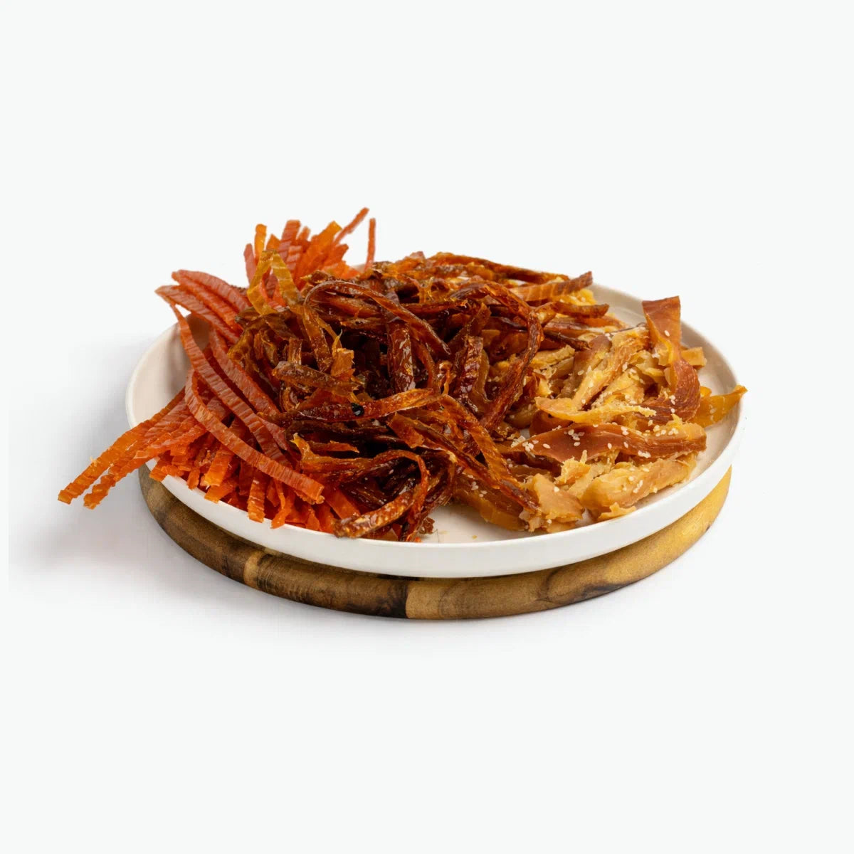 Riesenkalmar-Lachs Streifen, getrocknet