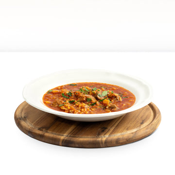 Spicy Caucasian soup "Kharcho", handmade 