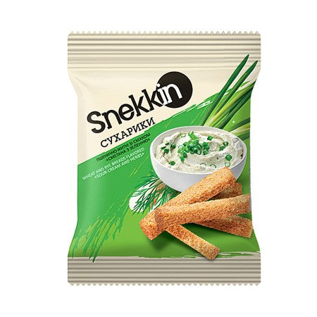 Snekkin Brotcroutons mit  Sauerrahm-und Kräuter Geschmack
