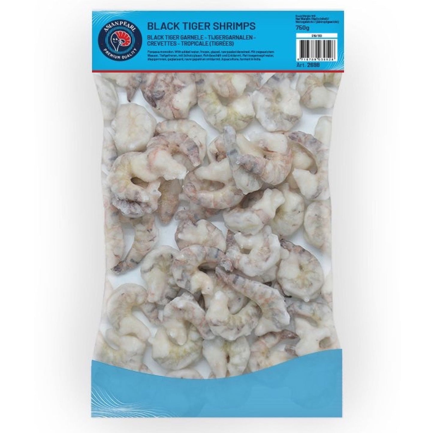 Black Tiger Garnele, roh, geschält und entdarmt, 26/30