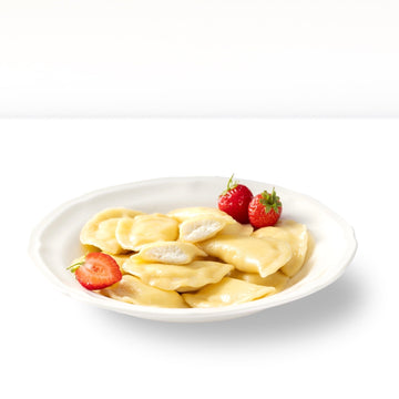 Vareniki with sweet quark filling, handmade