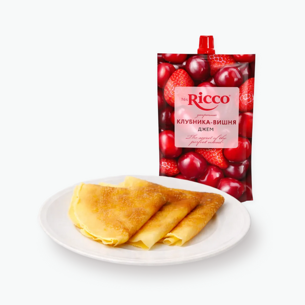 Set – Frische Blinis & Kirschen- Erdbeerkonfitüre