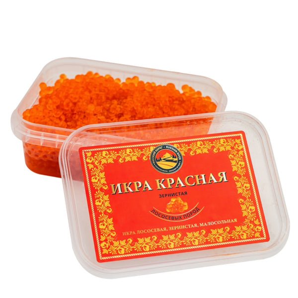 Salmon caviar from wild salmon, Gorbuscha 