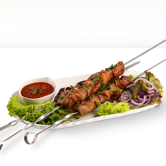 Schaschlik aus Schweinefleisch nach georgischer Art, roh und tiefgefroren