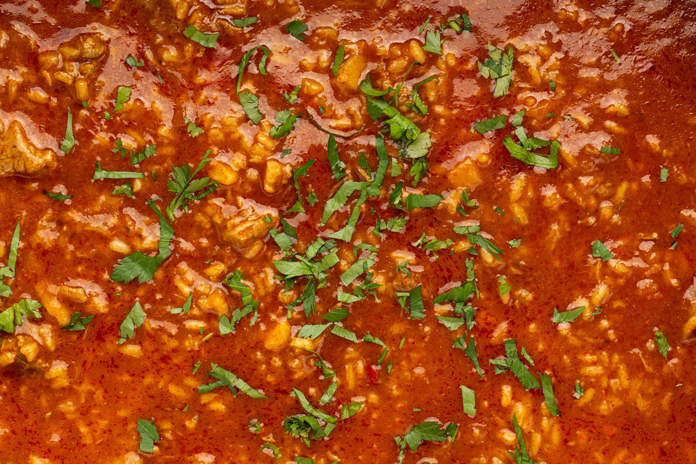 Spicy Caucasian soup "Kharcho", handmade 