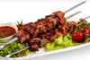 Pork shashlik with tomatoes, raw and frozen