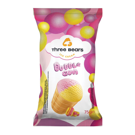 Bubble Gum Eis im Waffelbecher