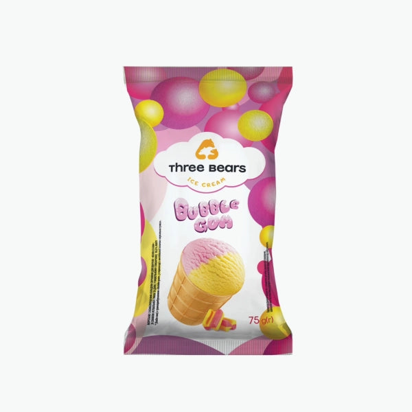 Bubble Gum Eis im Waffelbecher