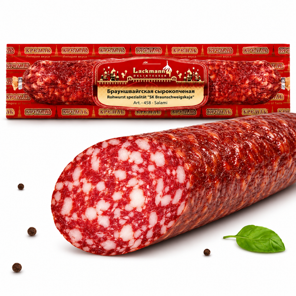 Wurst „Braunschweigskaja“ aus Schweine- und Rindfleisch, gereift