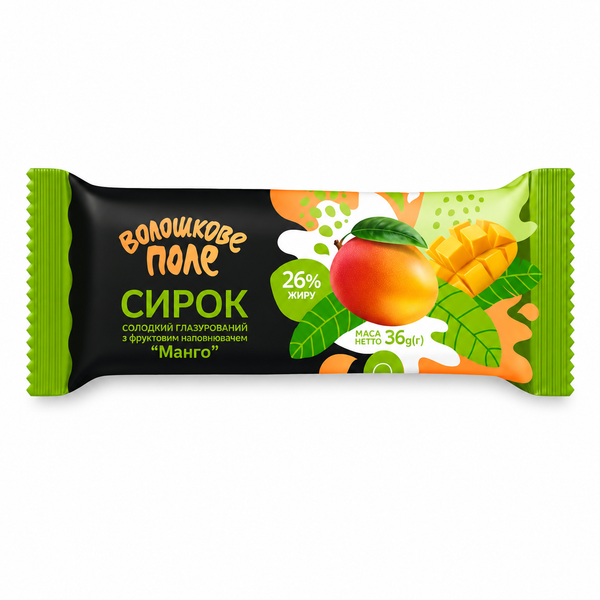 Voloshkove Pole Quarkriegel in Glasur mit Mangogeschmack
