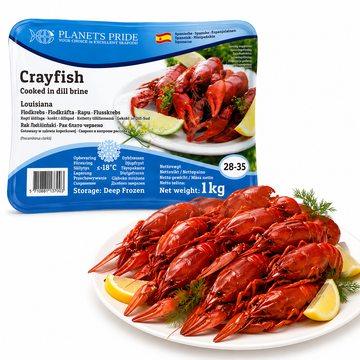 Flusskrebse ganz,  gekocht und gewürzt 28/35