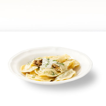 Vareniki with fried white cabbage, handmade