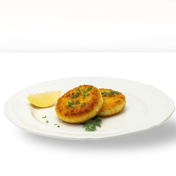 Fish patties made from real salmon fillet, for frying