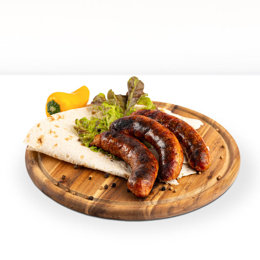 Hähnchen-Bratwurst mit Paprika, roh und tiefgefroren